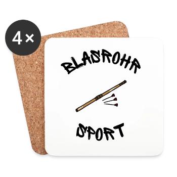 Blasrohr Sport - T-shirts, mugs and more! - Coasters (set of 4) - white - Front