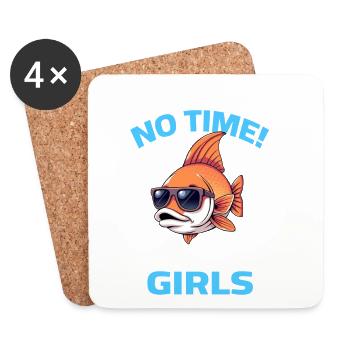 poisson cool disant pêcheur Verseau filles - Dessous de verre (lot de 4) - blanc - Devant