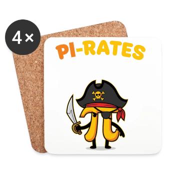 Pi-rates de l’enseignant de mathématiques en classe - Dessous de verre (lot de 4) - blanc - Devant