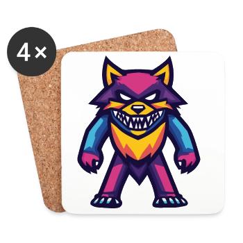 Wolf Halloween Zombie - Coasters (set of 4) - white - Front
