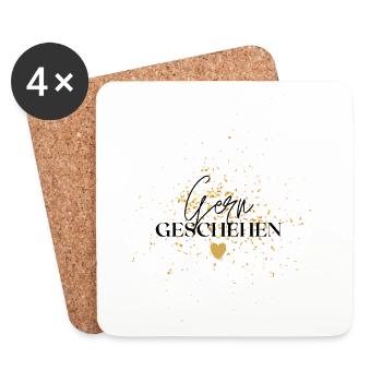 Gold Confetti Heart Fire - Coasters (set of 4) - white - Front