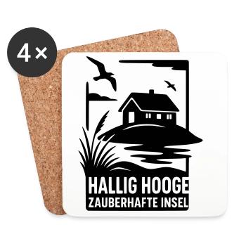 Hallig Hooge nordsee urlaub moin nordisch SH Sylt  - Untersetzer (4er-Set) - Weiß - Vorne