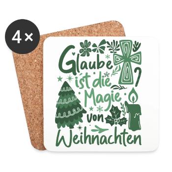 Faith is the magic of Christmas boho design - Coasters (set of 4) - white - Front