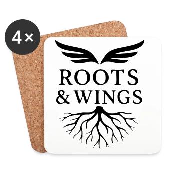 Roots & Wings - Freiheit und Herkunft - Untersetzer (4er-Set) - Weiß - Vorne