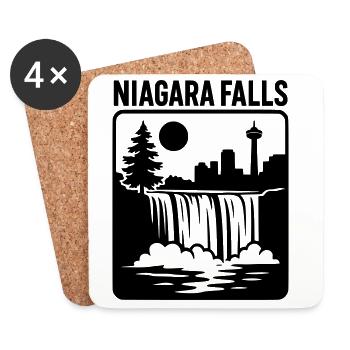 Niagara Falls Falls Canada Vacation Recreation - Coasters (set of 4) - white - Front