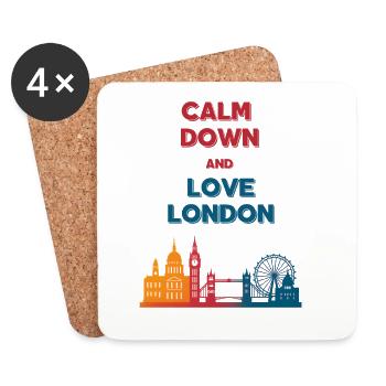 Calm down and love London skyline - Coasters (set of 4) - white - Front