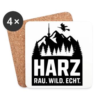 harz wild rau echt - Untersetzer (4er-Set) - Weiß - Vorne