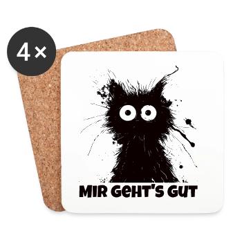 mir gehts gut - größte Lügen der Menschheit! - Untersetzer (4er-Set) - Weiß - Vorne