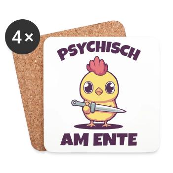 I'm at the end Psychically at the duck - Coasters (set of 4) - white - Front