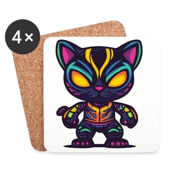 Panther Halloween Zombie - Untersetzer (4er-Set) - Weiß - Vorne