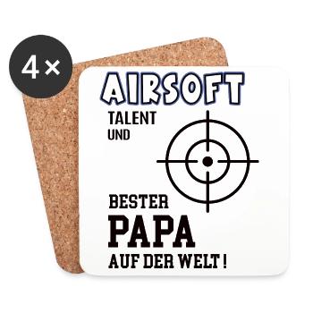 Airsoft Player Airsoft Dad Father Father - Coasters (set of 4) - white - Front