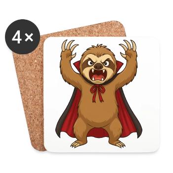 Funny Halloween Sloth as a Vampire Monster r - Coasters (set of 4) - white - Front