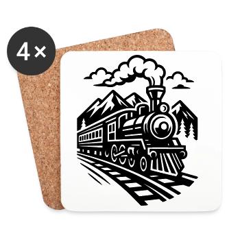 Locomotive - Coasters (set of 4) - white - Front