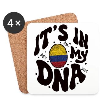 Kolumbianische DNA Kolumbien Flagge Hispanisch - Untersetzer (4er-Set) - Weiß - Vorne
