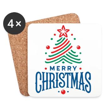 Merry Christmas 1 - Coasters (set of 4) - white - Front