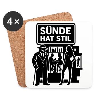 Sin Has Style Going Out Nightlife - Coasters (set of 4) - white - Front