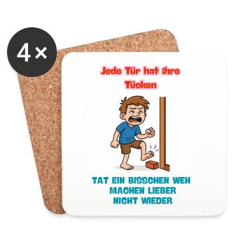 Hurt a bit - Coasters (set of 4) - white - Front