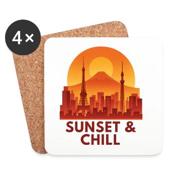 Sunset City Tranquility - Coasters (set of 4) - white - Front