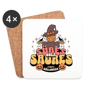 Trick or treat - Coasters (set of 4) - white - Front