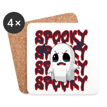 Halloween Spooky Ghost  - Untersetzer (4er-Set) - Weiß - Vorne
