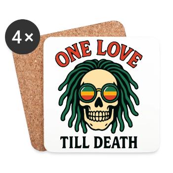 One Love Till Death – Reggae Spirit - Coasters (set of 4) - white - Front