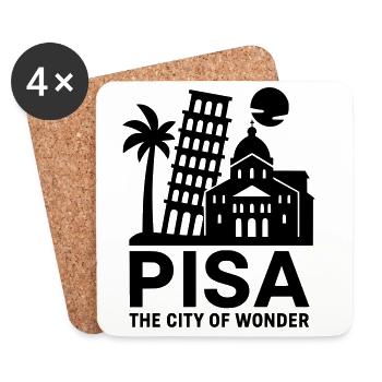 Pisa Italy - Coasters (set of 4) - white - Front