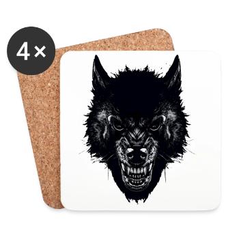 Wolf - Untersetzer (4er-Set) - Weiß - Vorne