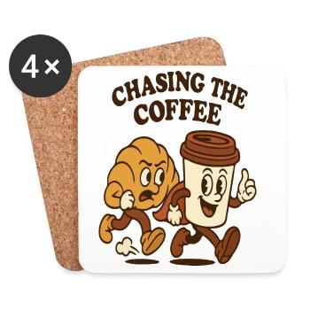 Chasing the Coffee Duo - Coasters (set of 4) - white - Front