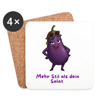 Plus de style que votre caricature d’aubergine à salade - Dessous de verre (lot de 4) - blanc - Devant