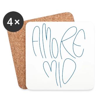 Amore Mio Lettering - Coasters (set of 4) - white - Front