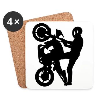 Motofreestyle - Dessous de verre (lot de 4) - blanc - Devant