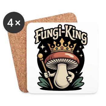 Pilzkönig Lustiger Pilz - Untersetzer (4er-Set) - Weiß - Vorne