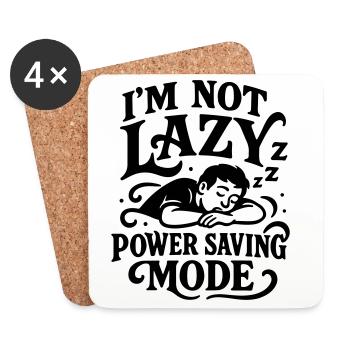 Lazy Lazy Shirt Funny Saying Funny Kids School - Coasters (set of 4) - white - Front