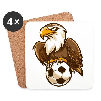 Eagle Kick Football Motif - Coasters (set of 4) - white - Front