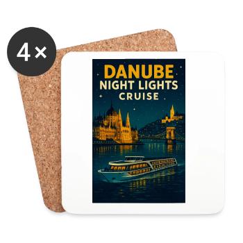 Danube Night Lights Cruise - Coasters (set of 4) - white - Front