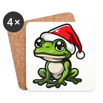 Frog Christmas - Coasters (set of 4) - white - Front