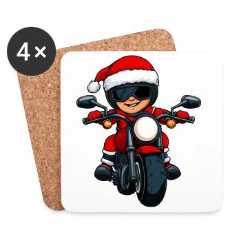 Motorcyclists Christmas - Coasters (set of 4) - white - Front