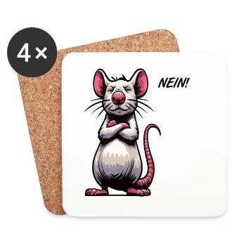 Pas de rats Propriétaire de rats Amoureux des rats - Dessous de verre (lot de 4) - blanc - Devant