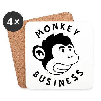 Monkey Business – Jungle de graffitis forts de singe - Dessous de verre (lot de 4) - blanc - Devant