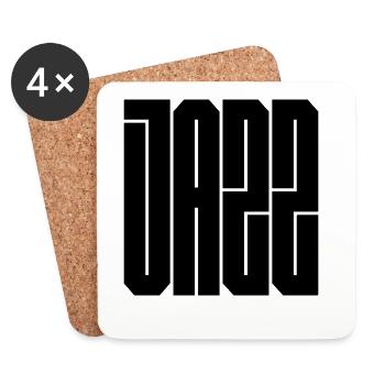 Jazz-Bold-Typografie-Logo - Untersetzer (4er-Set) - Weiß - Vorne