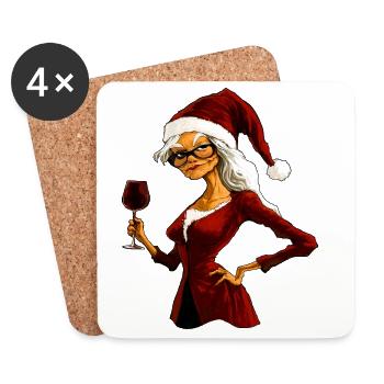 Hexen Weihnachten - Untersetzer (4er-Set) - Weiß - Vorne