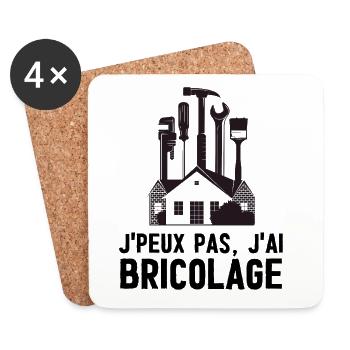 Maison Outils DIY bricolage bricoleur  - Dessous de verre (lot de 4) - blanc - Devant