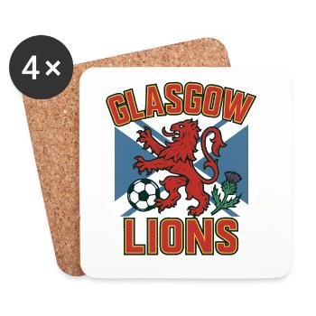Écusson emblème des Glasgow Lions - Dessous de verre (lot de 4) - blanc - Devant
