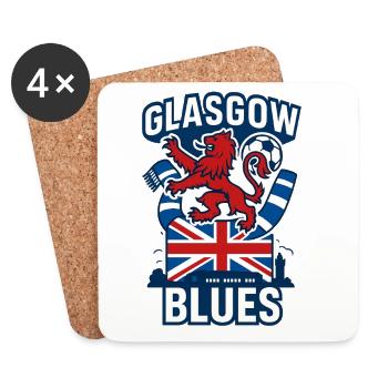 Écusson des Glasgow Blues - Dessous de verre (lot de 4) - blanc - Devant