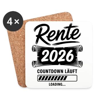 Rente Countdown Läuft - Untersetzer (4er-Set) - Weiß - Vorne