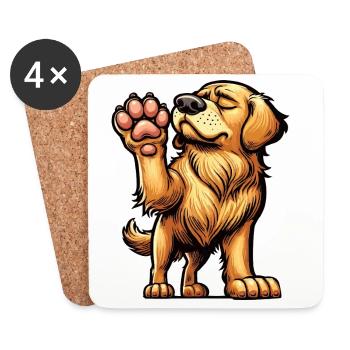 Golden Retriever Goldie Goldiebesitzer Goldies - Untersetzer (4er-Set) - Weiß - Vorne