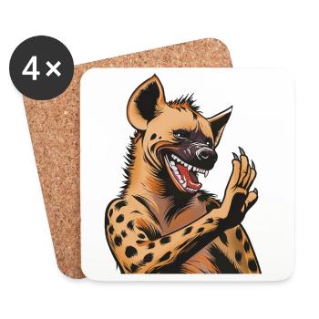 Hyena in comic style grimace - Coasters (set of 4) - white - Front