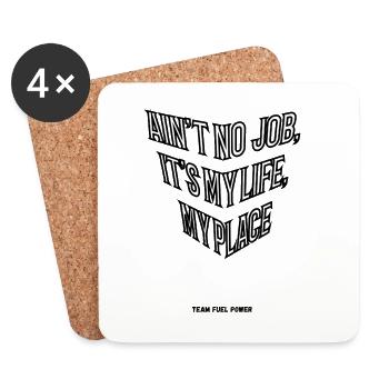 No Job My Life Tshirt - Coasters (set of 4) - white - Front