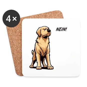 Nein Retriever Goldie Goldiebesitzer Goldiehalter - Untersetzer (4er-Set) - Weiß - Vorne
