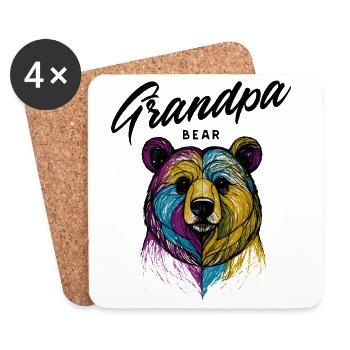 Rainbow Bear Split Opa Bär - Untersetzer (4er-Set) - Weiß - Vorne